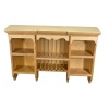 Étagère en bois verni miniature avec niches et porte-assiettes, idéale pour organiser une cuisine de maison de poupée avec charme et réalisme. Vue principale fond blanc