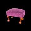Tabouret Chippendale miniature en velours parfait pour maisons de poupées échelle 1:12.