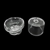 Cloche à fromage miniature en verre avec socle et couvercle. Présentoir idéal pour gâteaux ou fromages dans une maison de poupée élégante. Vue des deux parties