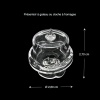 Cloche à fromage miniature en verre avec socle et couvercle. Présentoir idéal pour gâteaux ou fromages dans une maison de poupée élégante.Vue principale avec dimensions