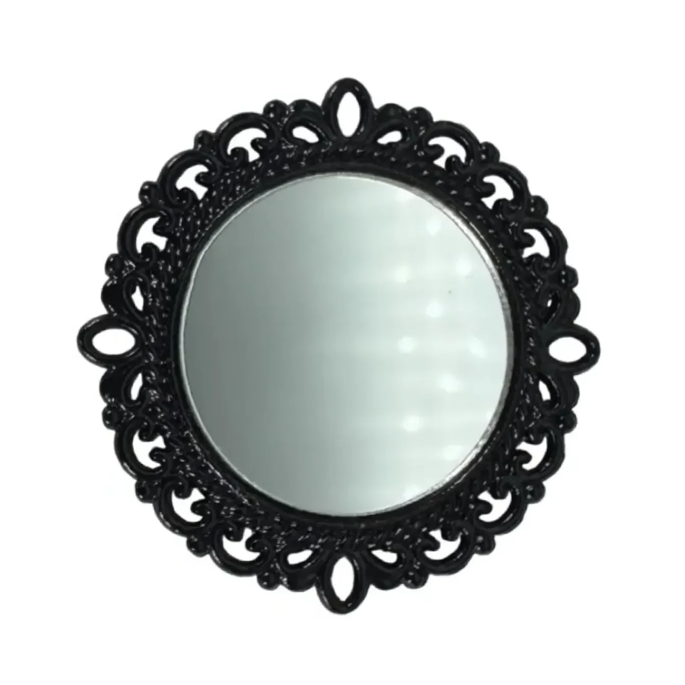 miroir miniature rond noir ajouré Vue principale