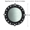 miroir miniature rond noir ajouré avec dimensions