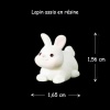 lapin miniature blanc assis résine 1/12 avec mesures