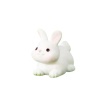lapin miniature blanc assis résine 1/12 Fond blanc