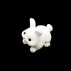 lapin miniature blanc assis résine 1/12 Vude de dessus