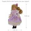 Poupée miniature porcelaine robe fuchsia claire avec dentelle – Maison de poupée 1:12 Avec dimensions