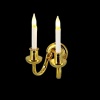 Applique miniature double bougie en laiton doré pour maison de poupée vue principale