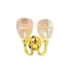 Applique double métal doré 12 volts avec globes en PVC pour maison de poupée vue principale fond blanc