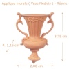 Applique murale Vase Médicis en résine 1/12ᵉ — vue principale avec dimensions
