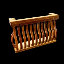 Balcon rectangulaire à lattes en bois pour maison de poupée échelle 1/12ᵉ vue principale