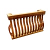 Balcon rectangulaire à lattes en bois pour maison de poupée échelle 1/12ᵉ vue principale fond blanc