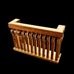 Balcon en bois rectangulaire miniature échelle 1/12ᵉ vue principale
