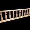 Balustrade bois brut 60 cm pour maison de poupée Vue de coté fond noir