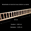 Balustrade bois brut 60 cm pour maison de poupée Vue principale avec dimensions