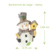 Bonhomme de neige en résine — vue principale avec dimensions.