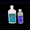 Lot deux bouteilles shampooing miniature vue principale avec dimensions