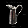 Broc en métal style campagne pour maison de poupée 1/12ᵉ — vue principale avec dimensions.