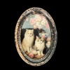 Cadre miniature bronze deux chats vue principale