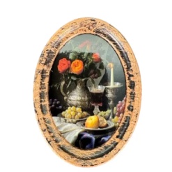 Cadre miniature bronze patiné nature morte 1/12ᵉ