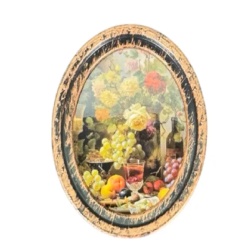 Cadre miniature bronze fruits chandelle 1/12ᵉ