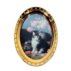 Cadre miniature cuivré avec chat