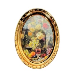 Cadre miniature cuivré fruits chandelle 1/12ᵉ vue principale fond blanc