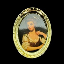 Cadre photo miniature doré portrait dame – 1/12ᵉ vue principale