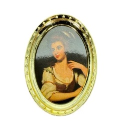 Cadre photo miniature doré portrait dame – 1/12ᵉ