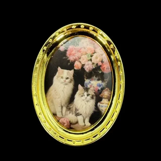 Cadre doré miniature chats échelle 1/12ᵉ vue principale