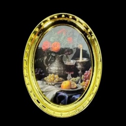 Cadre miniature doré nature morte 1/12ᵉ vue principale