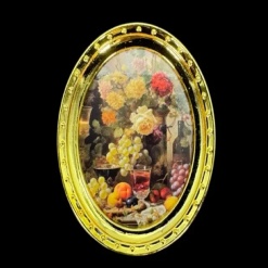 Cadre doré miniature fruits chandelle 1/12ᵉ vue principale