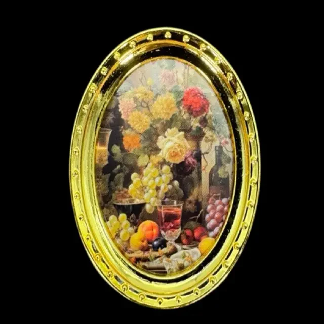 Cadre doré miniature fruits chandelle 1/12ᵉ vue principale