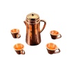 Cafetière cuivre miniature avec 4 tasses 1/12ᵉ — vue principale fond blanc
