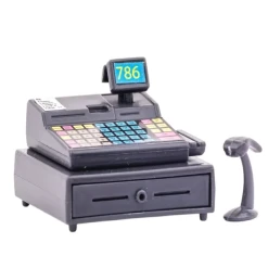 Caisse enregistreuse moderne avec scanette — vue principale