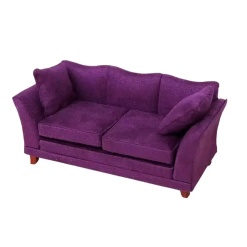 Canapé miniature violet / aubergine avec deux coussins vue principale