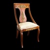 Chaise style Empire Trianon en bois avec assise beige pour maison 1/12ᵉ vue principale
