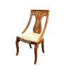 Chaise style Empire Trianon en bois avec assise beige pour maison 1/12ᵉ vue de coté droit
