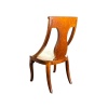 Chaise style Empire Trianon en bois avec assise beige pour maison 1/12ᵉ vue arrière fond blanc