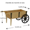 Charrette de marché en bois miniature — vue principale avec dimensions.