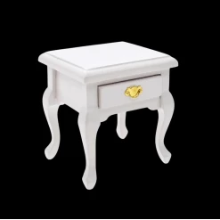 Chevet miniature blanc 1/12 avec tiroir vue principale