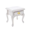 Chevet miniature blanc 1/12 avec tiroir vue principale avec fond blanc