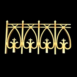 Clôture bois à arcs gothiques 1/12ᵉ, lot de 4 sections — vue principale