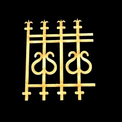 Clôture bois ornementale à lyres 1/12ᵉ, lot de 4 sections — vue principale