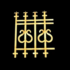 Clôture bois ornementale à lyres 1/12ᵉ, lot de 4 sections — vue principale