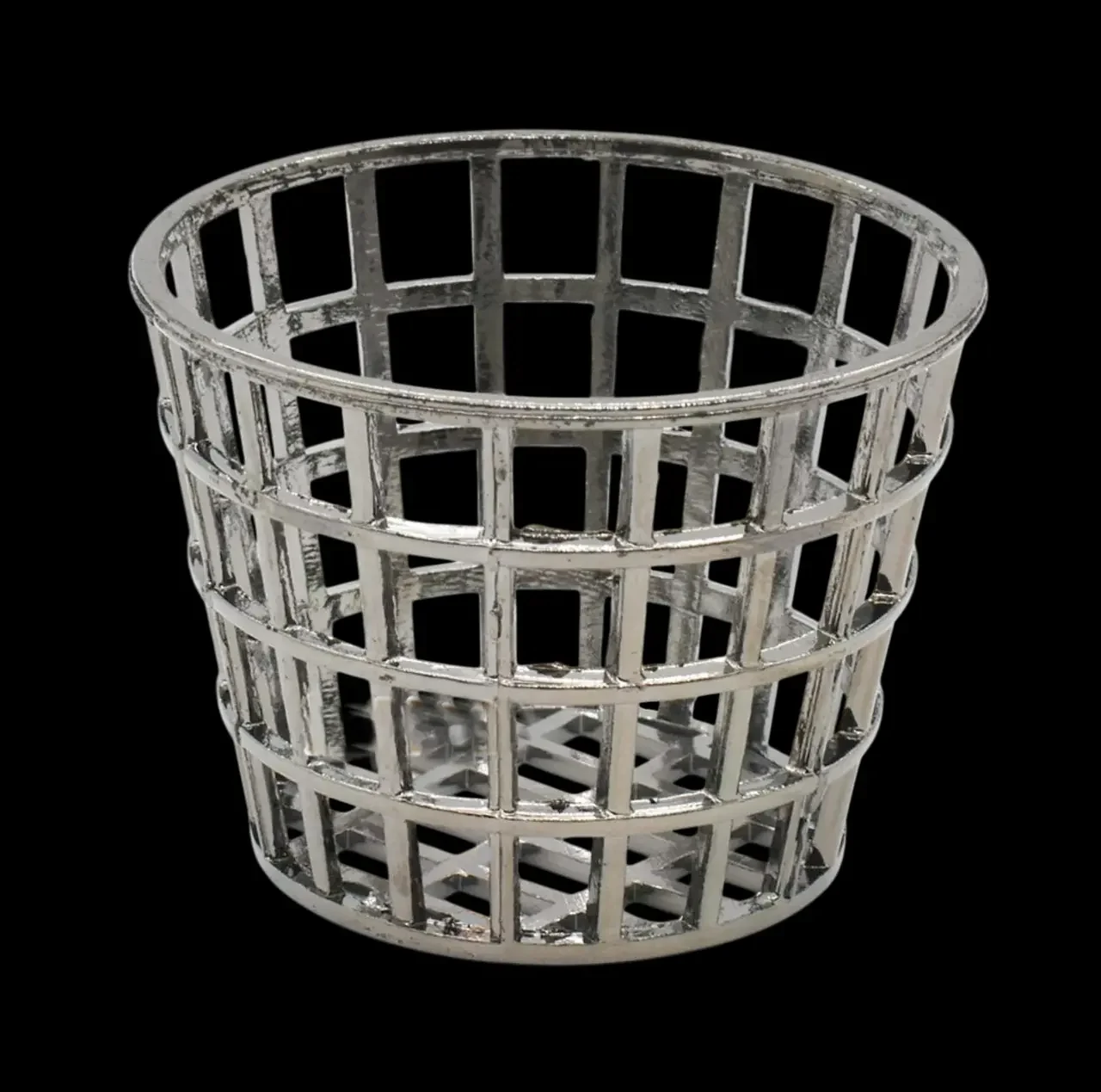 Panier en métal ajouré miniature argenté vue principale