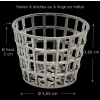 Panier en métal ajouré miniature argenté vue principale avec dimensions