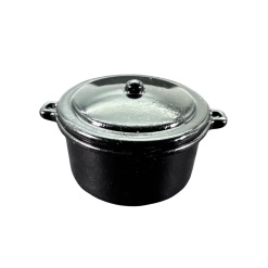 Fait-tout miniature en métal noir et argent — vue principale