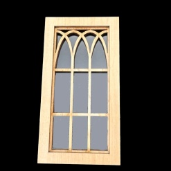 Fenêtre en bois avec arches vue principale
