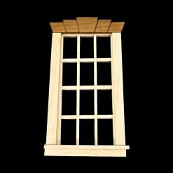 Fenêtre bois 12 carreaux avec fronton — vue principale