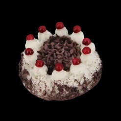 Gâteau forêt noire miniature en résine vue principale